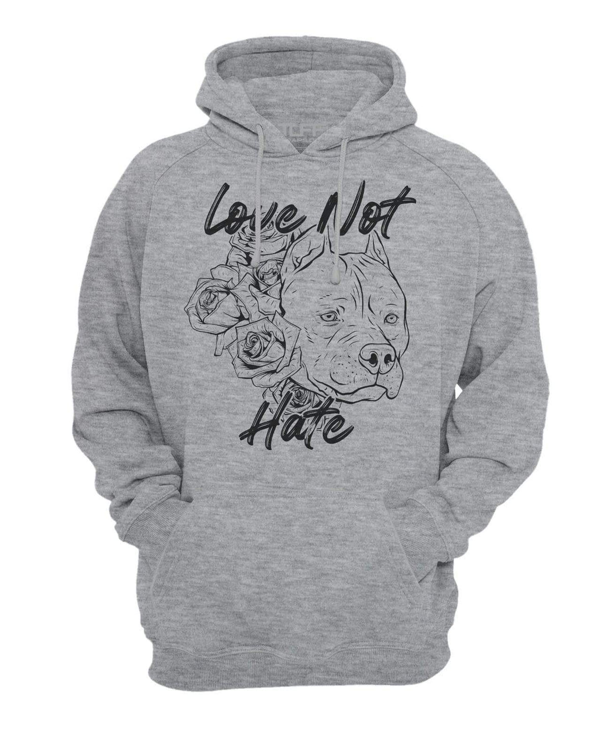 Love Not Hate Hooded Sweatshirt XS / Gray TuffWraps.com