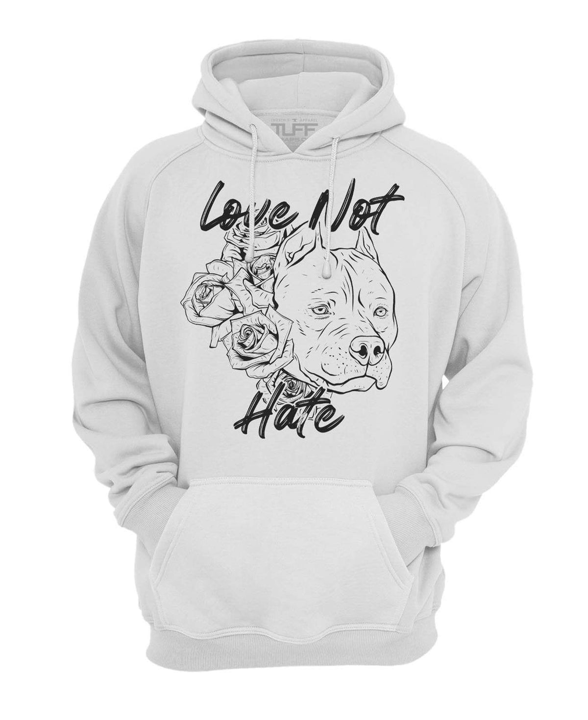 Love Not Hate Hooded Sweatshirt XS / White TuffWraps.com