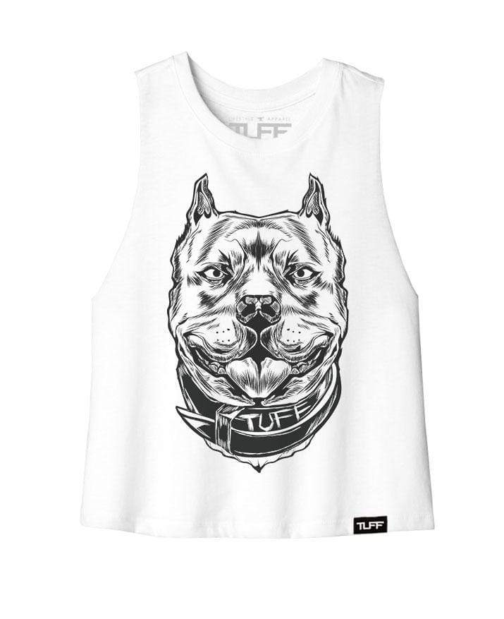 Pitbull Racerback Crop Top S / White TuffWraps.com