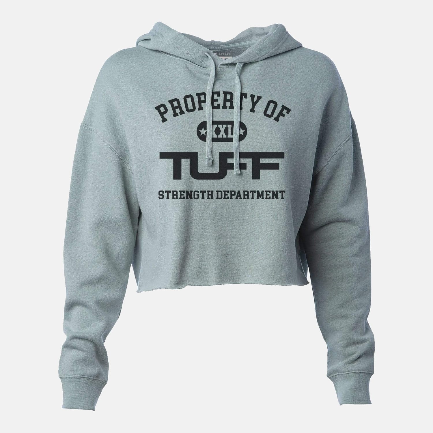 Property of TUFF Hooded Cropped Fleece Sage Green / XS TuffWraps.com