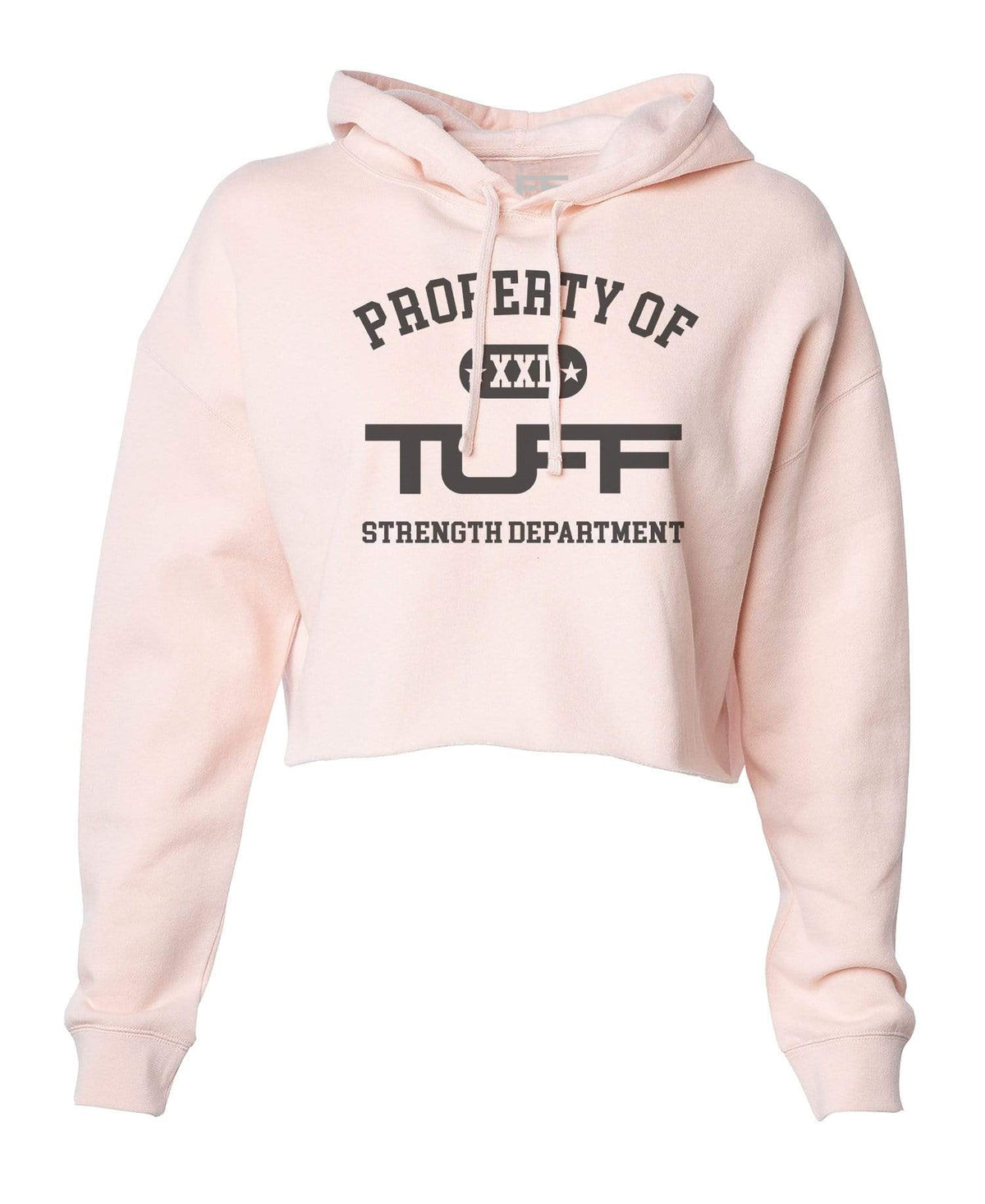 Property of TUFF Hooded Cropped Fleece XS / Peach TuffWraps.com