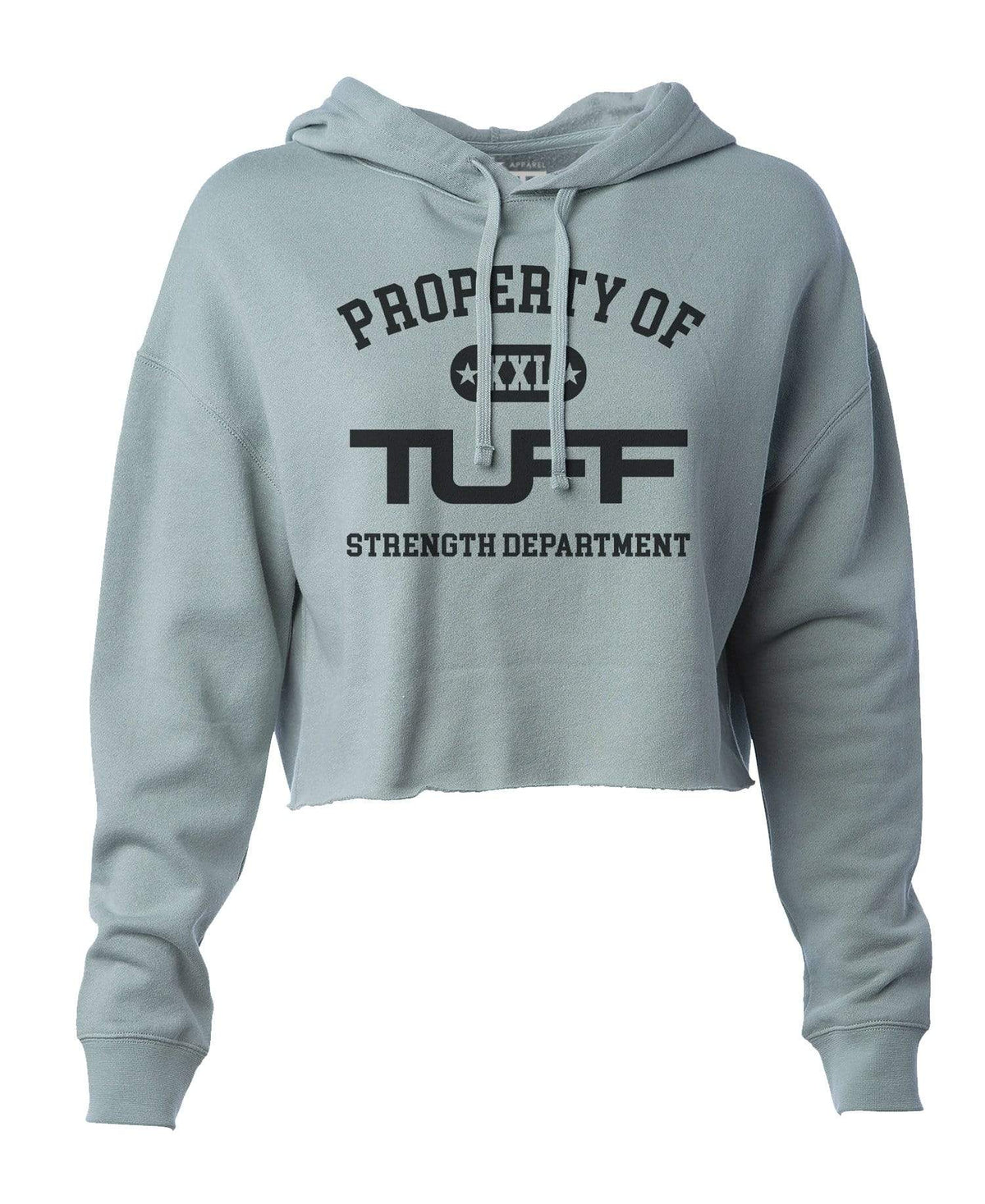 Property of TUFF Hooded Cropped Fleece XS / Sage Green TuffWraps.com