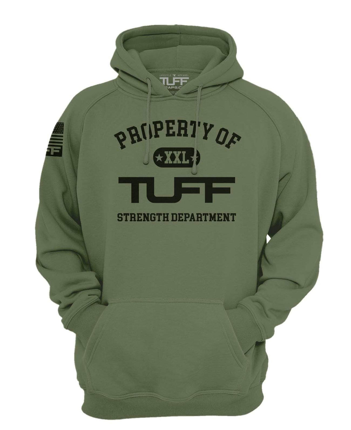 Property of TUFF Hooded Sweatshirt XS / Military Green TuffWraps.com