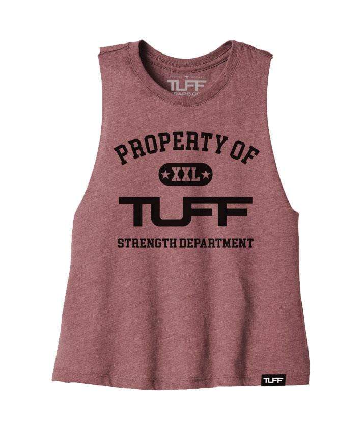 Property of TUFF Racerback Crop Top S / Rose TuffWraps.com