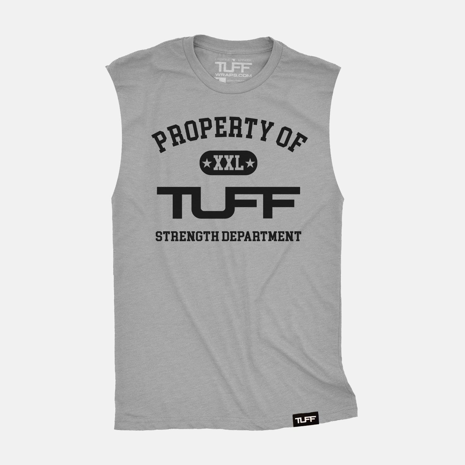 Property of TUFF Raw Edge Muscle Tank Heather Gray / S TuffWraps.com