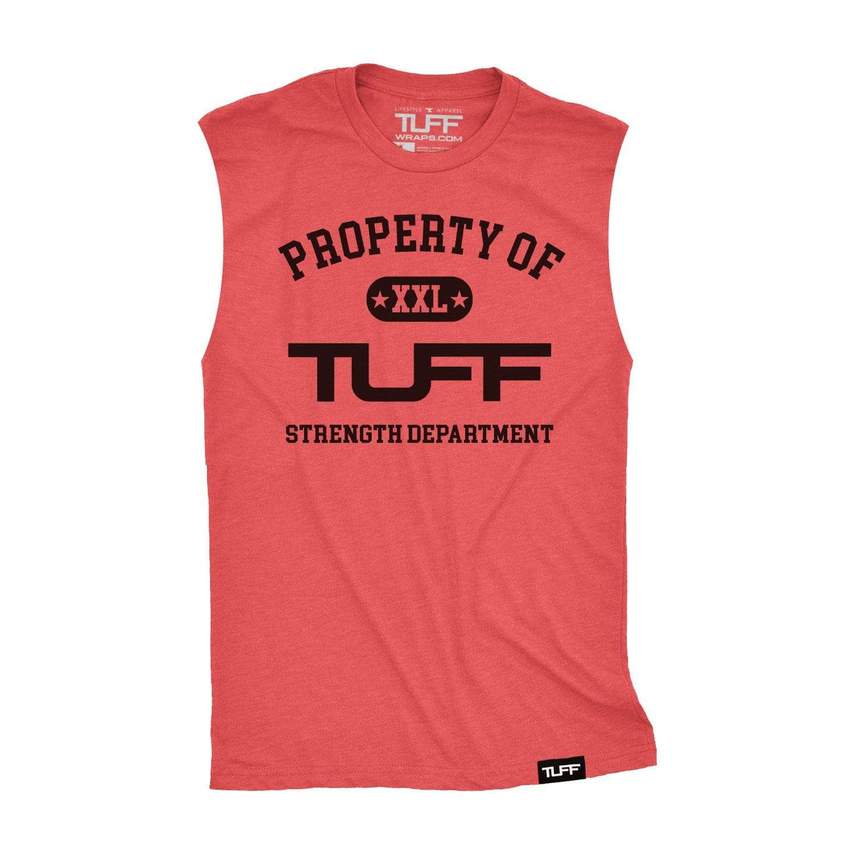 Property of TUFF Raw Edge Muscle Tank S / Vintage Red TuffWraps.com