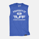 Property of TUFF Raw Edge Muscle Tank Vintage Blue / S TuffWraps.com