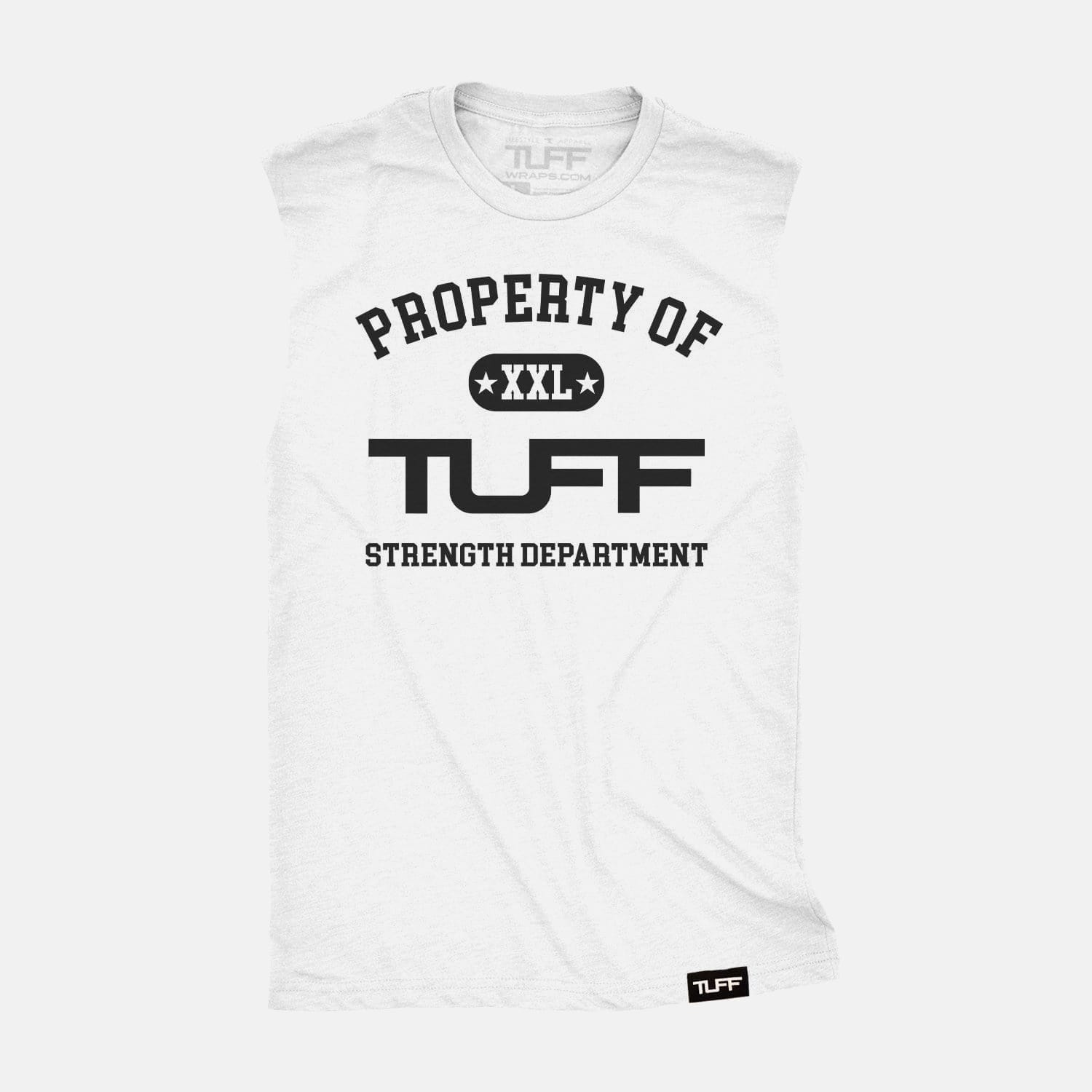 Property of TUFF Raw Edge Muscle Tank White / S TuffWraps.com