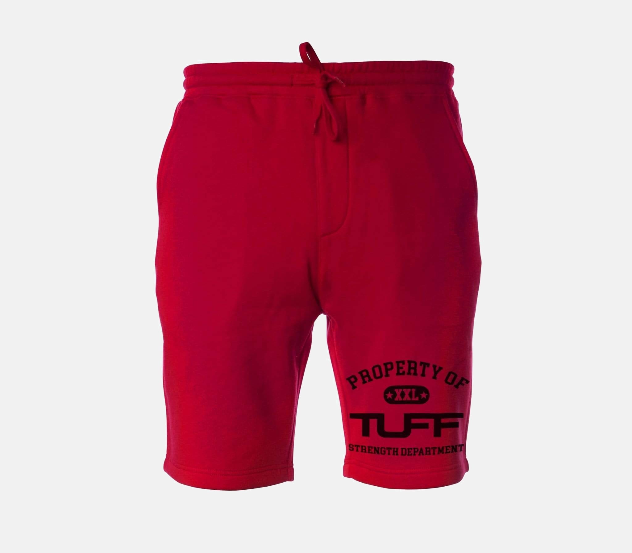 Property of TUFF Tapered Fleece Shorts Red / XS TuffWraps.com
