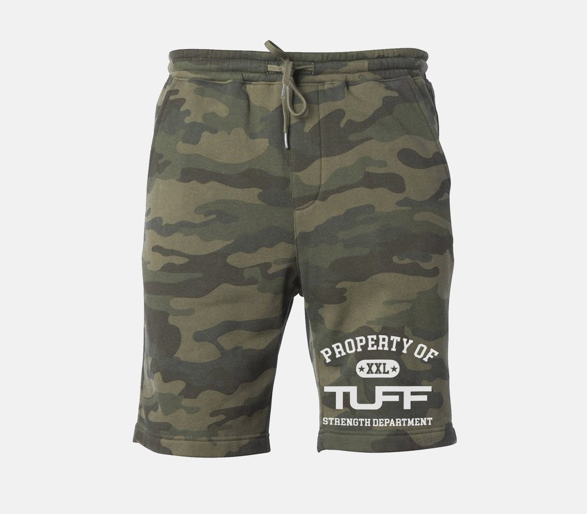 Property of TUFF Tapered Fleece Shorts Woodland Camo / XS TuffWraps.com