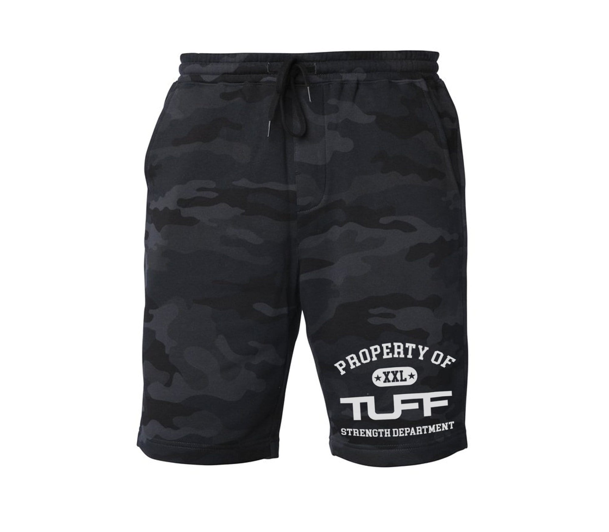 Property of TUFF Tapered Fleece Shorts XS / Black Camo TuffWraps.com