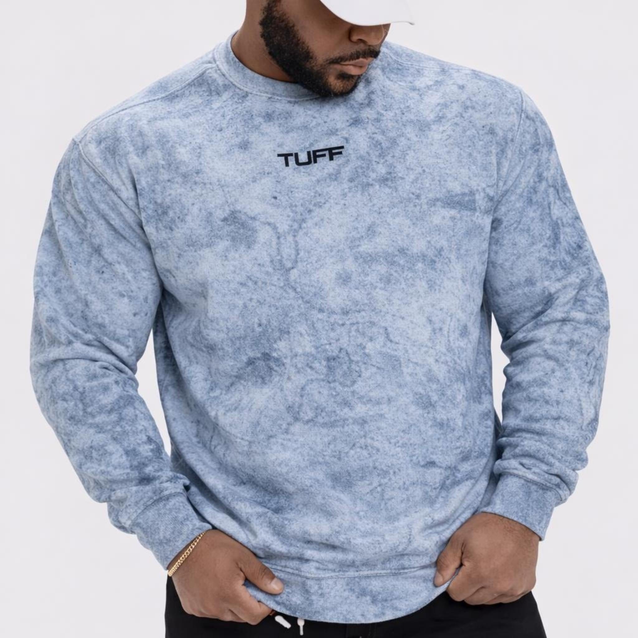 Stone Wash Essentials Crew Sweatshirt Blue / S TuffWraps.com