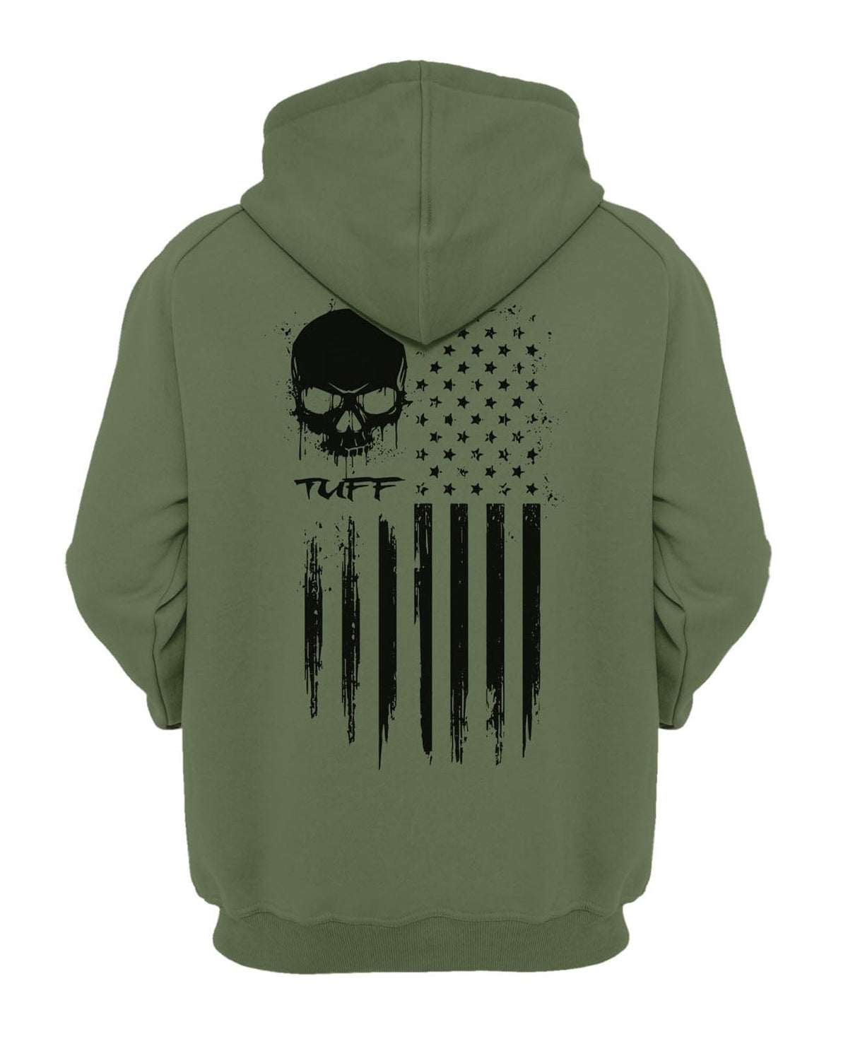TUFF Skull Flag Hooded Sweatshirt XS / Military Green TuffWraps.com