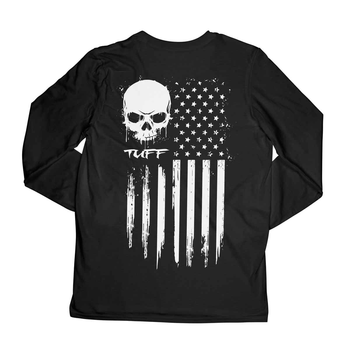 TUFF Skull Flag Long Sleeve Tee S / Black TuffWraps.com