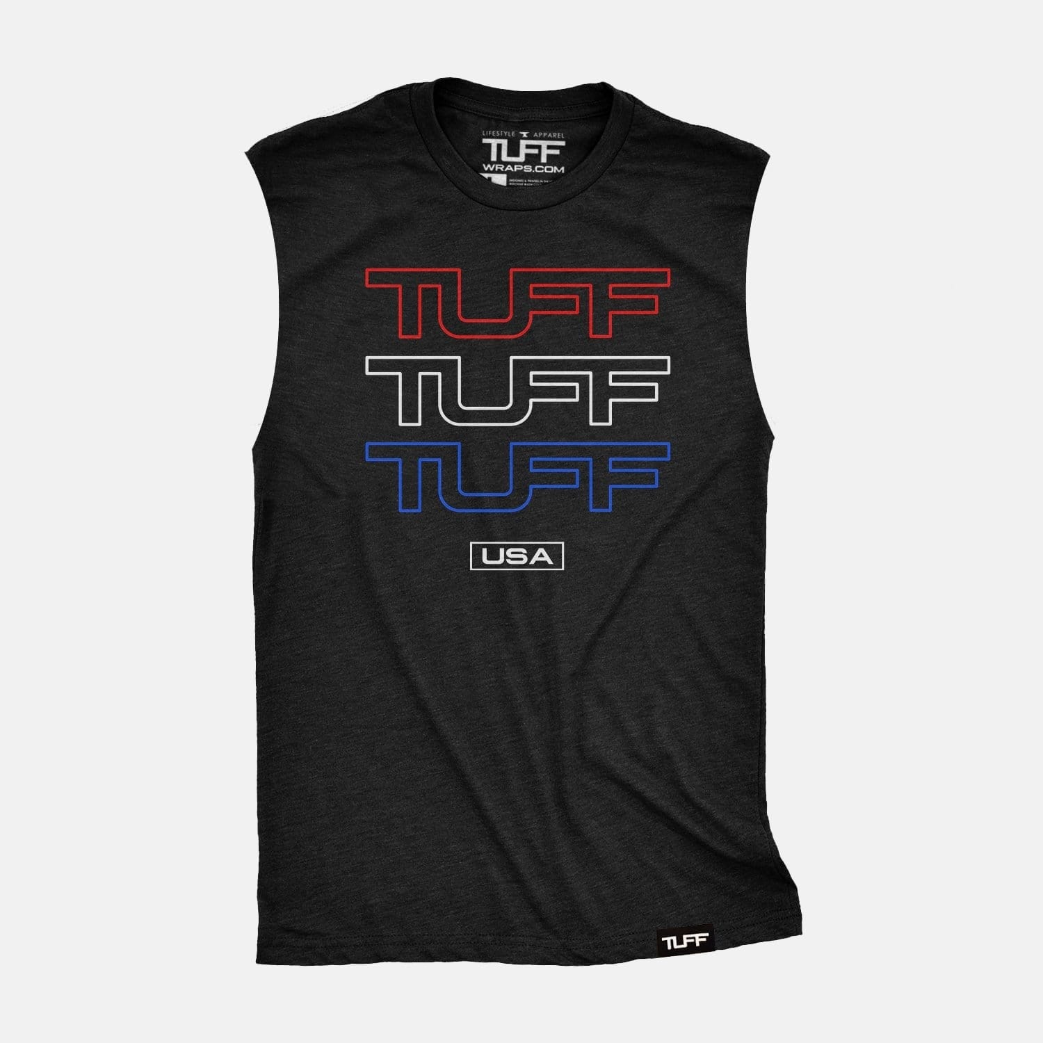 Triple TUFF USA Raw Edge Muscle Tank Black / S TuffWraps.com