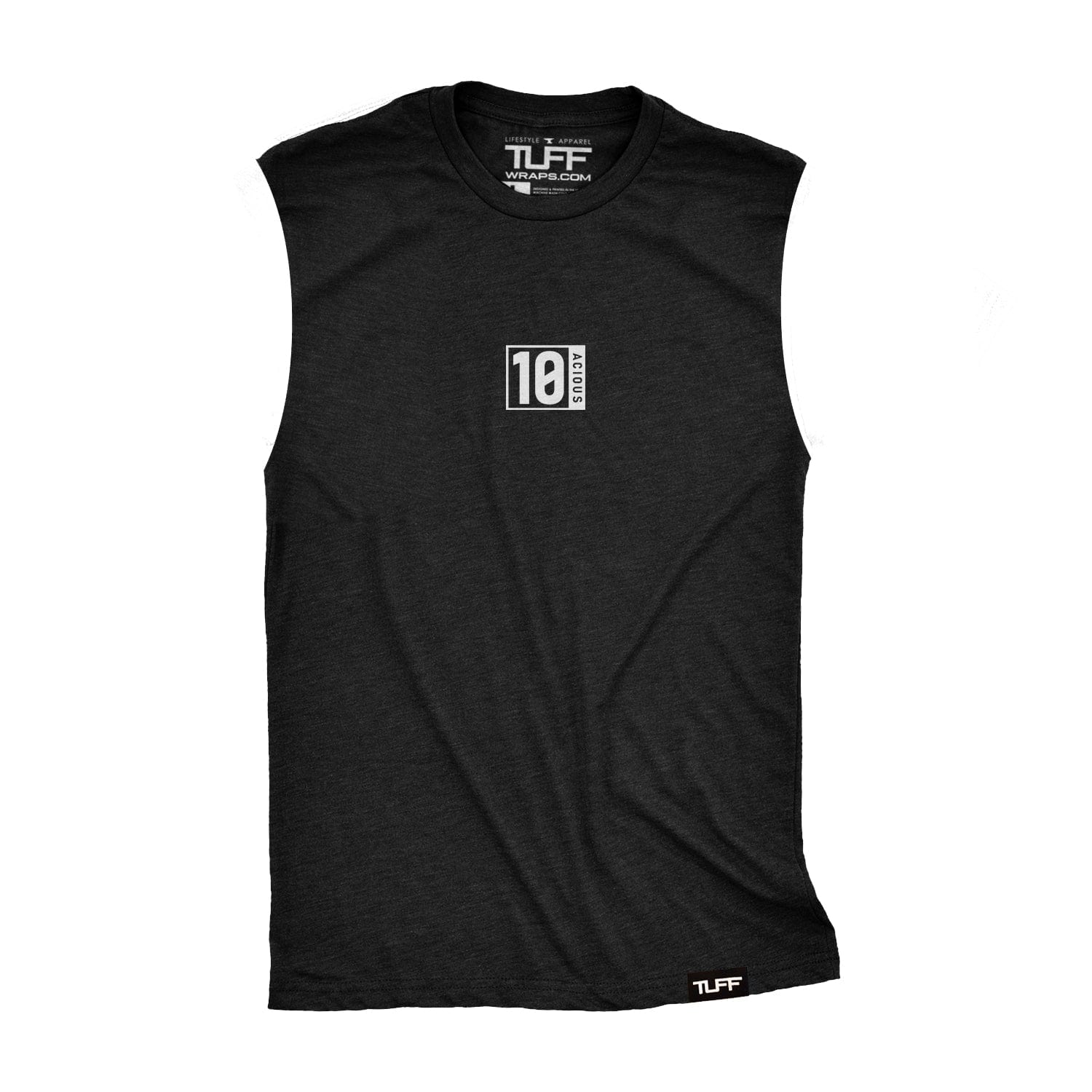 TUFF 10acious Original  Raw Edge Muscle Tank S / Black TuffWraps.com