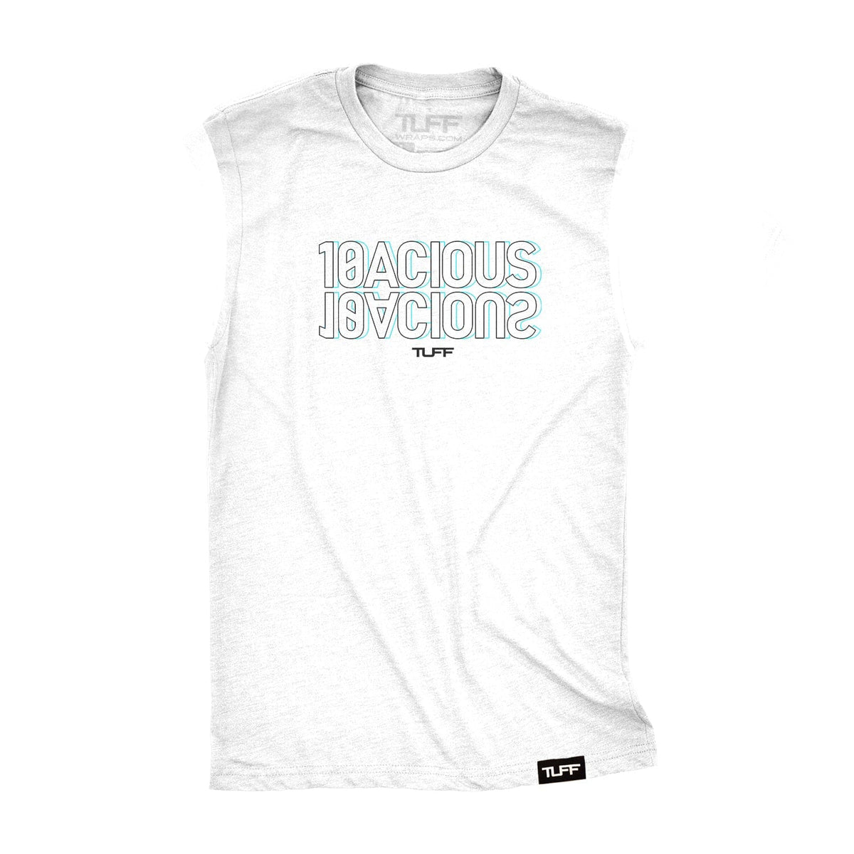 TUFF 10acious Reflection  Raw Edge Muscle Tank S / White TuffWraps.com