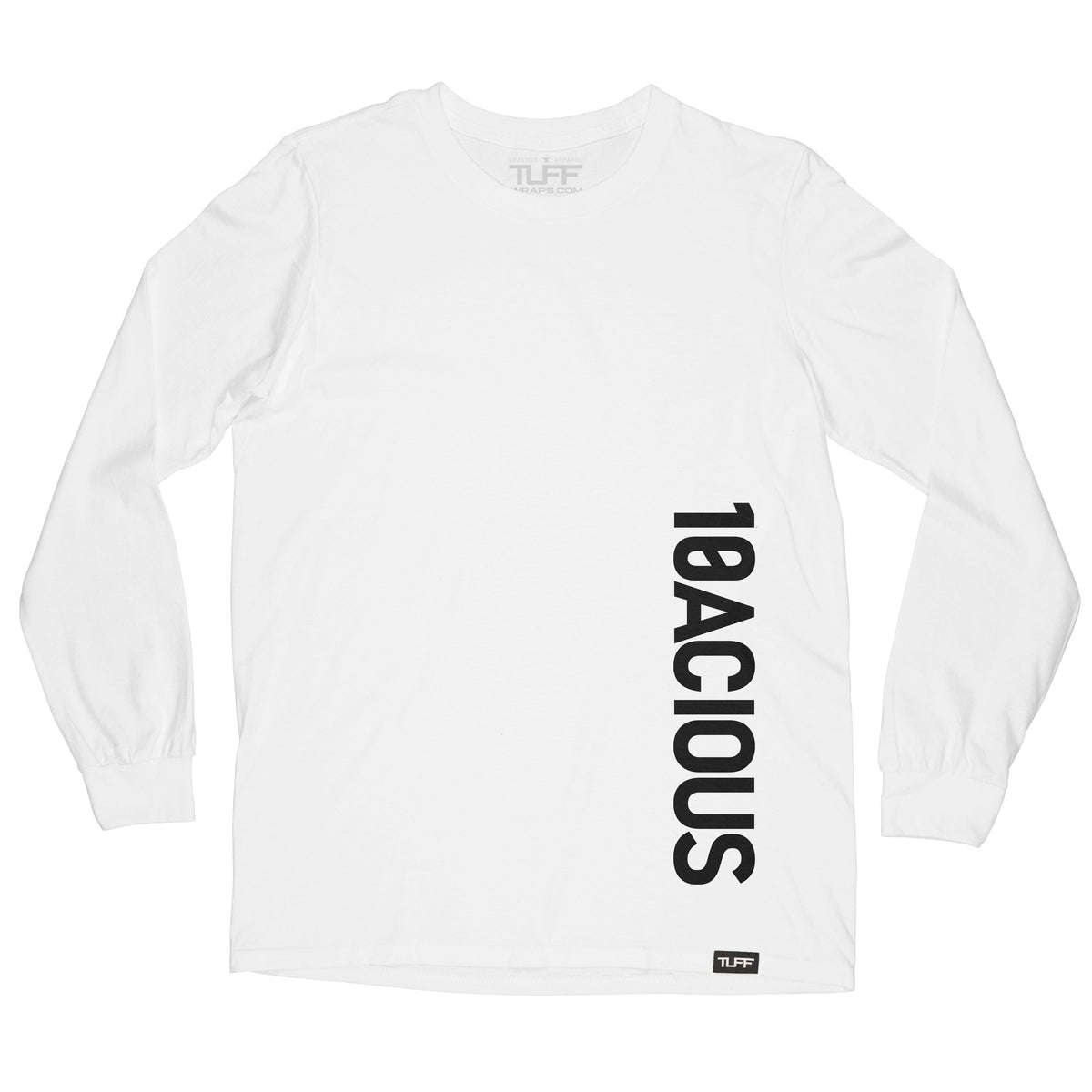 TUFF 10acious Side Long Sleeve Tee S / White TuffWraps.com