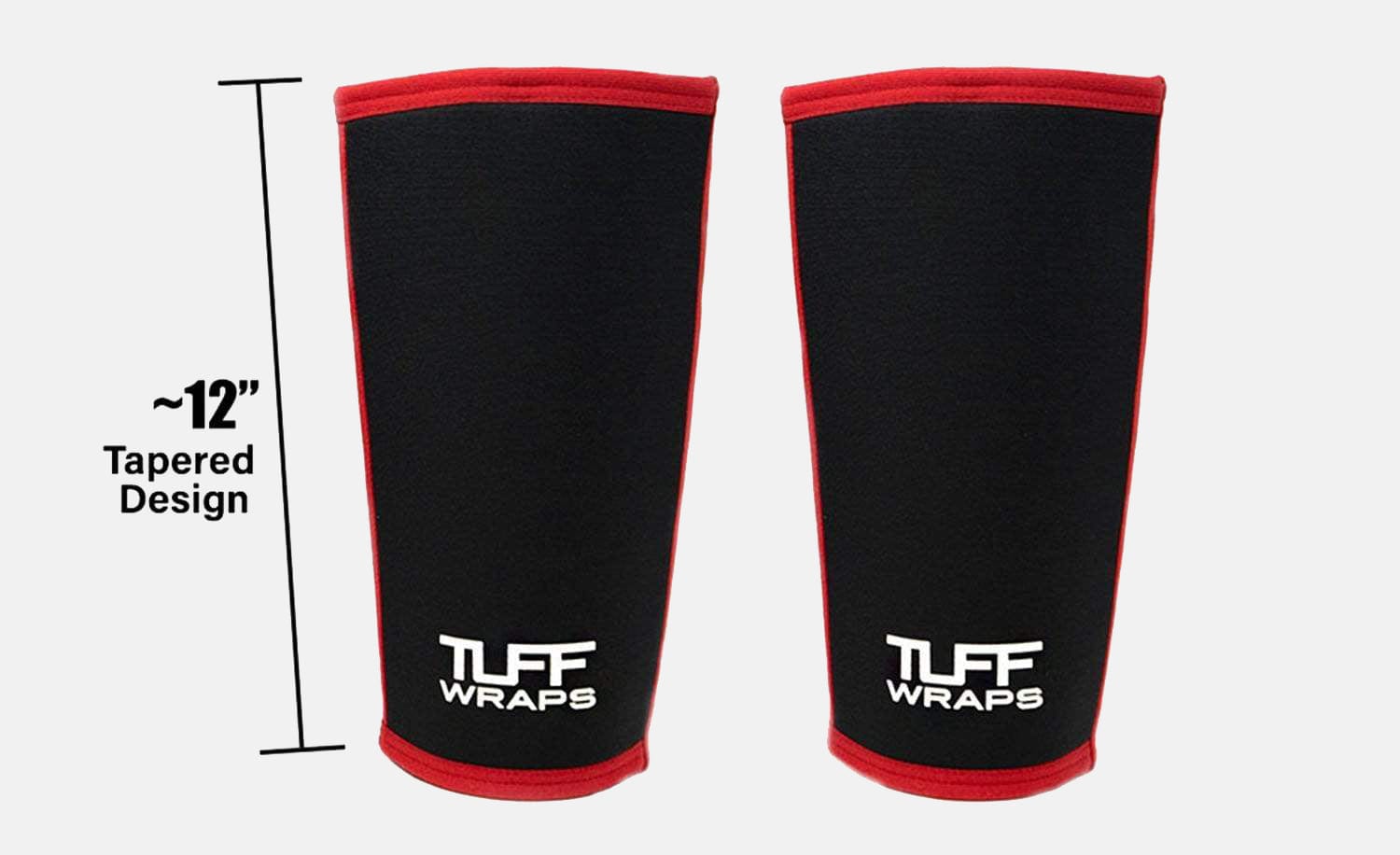 TUFF 7mm Competition Knee Sleeves (Black/Red) TuffWraps.com