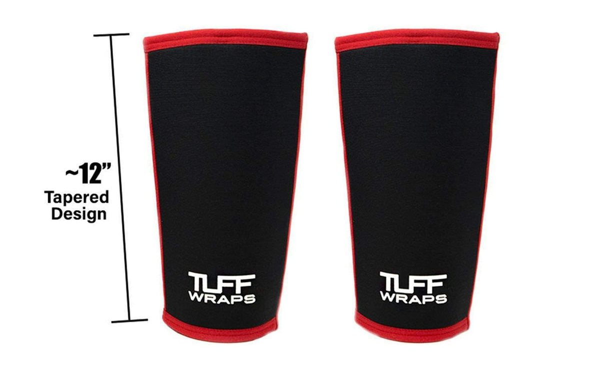 TUFF 7mm Competition Knee Sleeves (Black/Red) TuffWraps.com