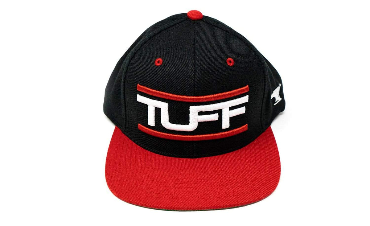 TUFF Bar&#39;d Black/Red Snapback Hat TuffWraps.com