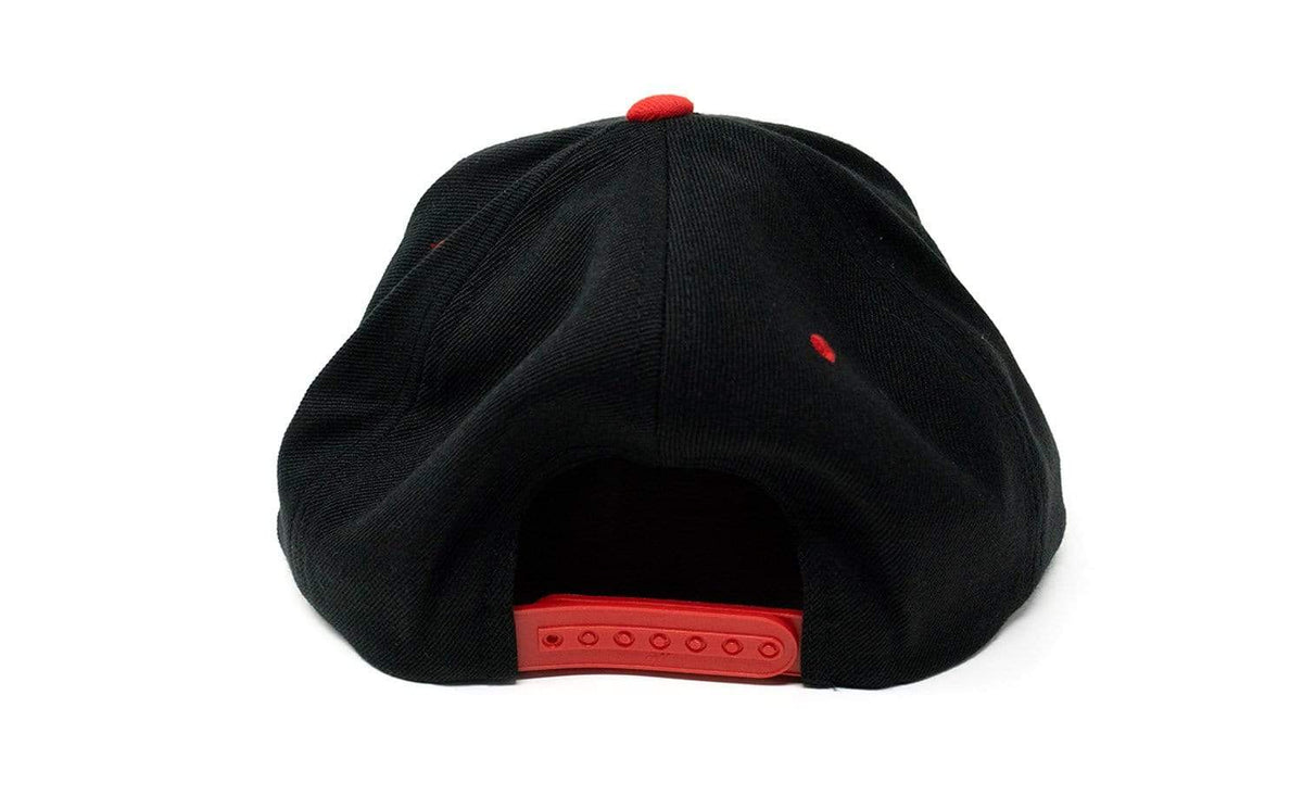TUFF Bar&#39;d Black/Red Snapback Hat TuffWraps.com