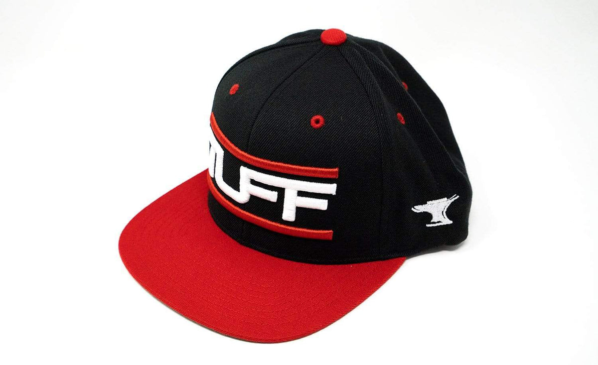 TUFF Bar&#39;d Black/Red Snapback Hat TuffWraps.com