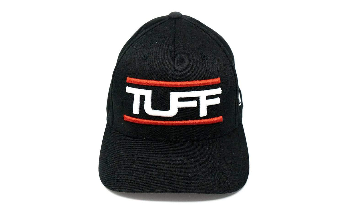 TUFF Bar&#39;d Black/White Flexfit Hat TuffWraps.com