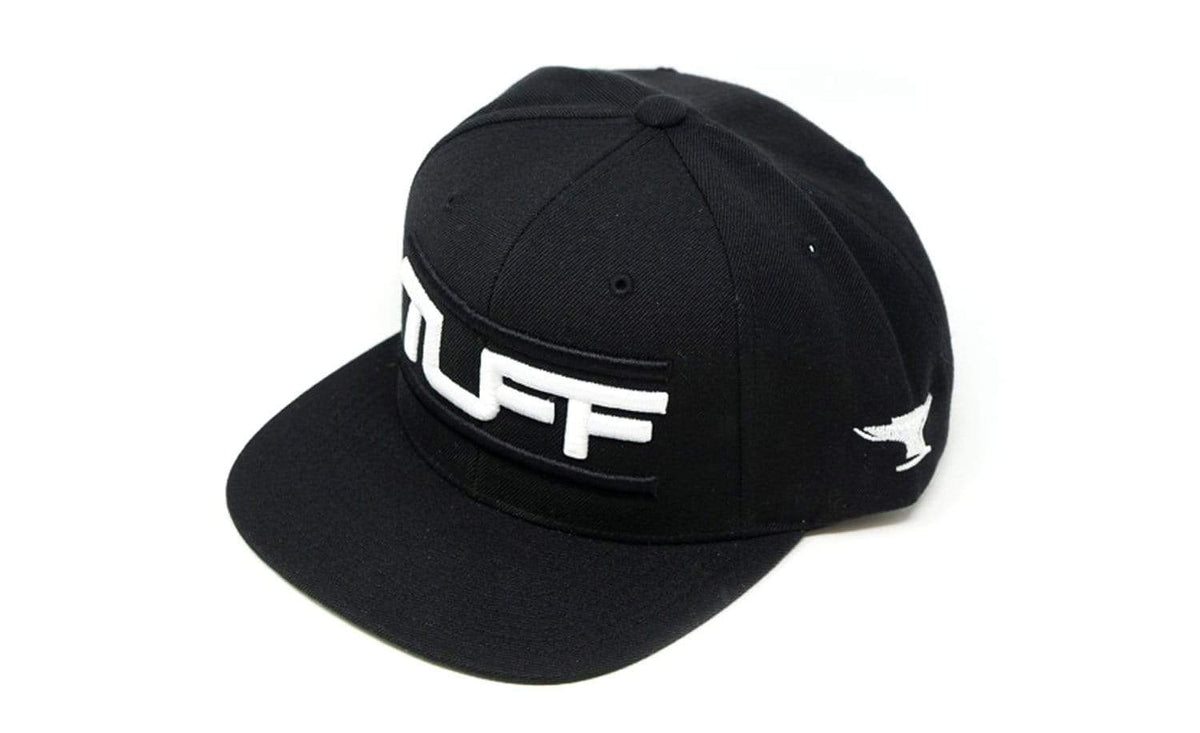 TUFF Bar&#39;d Black/White Snapback Hat TuffWraps.com
