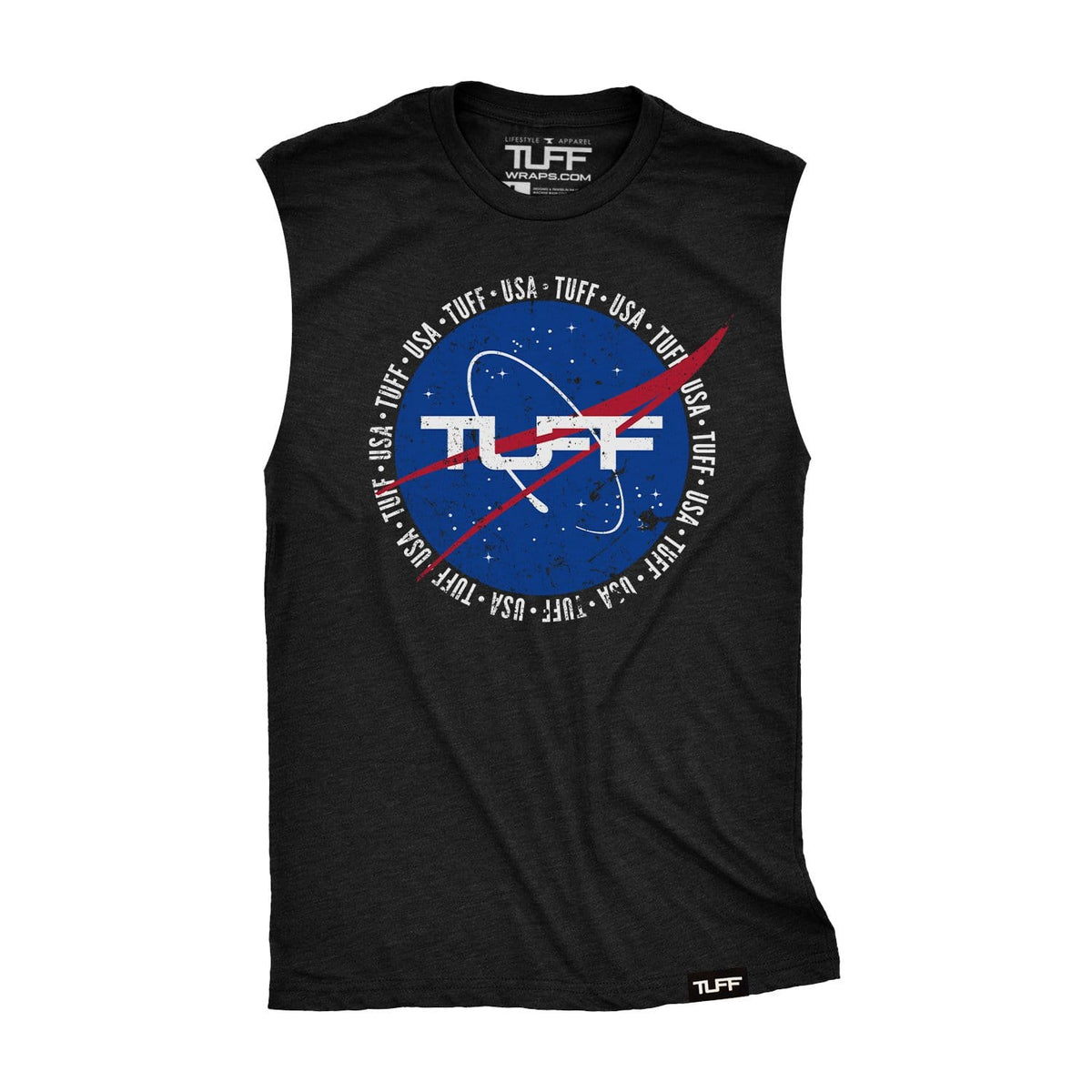 TUFF Deep Space Raw Edge Muscle Tank S / Black TuffWraps.com