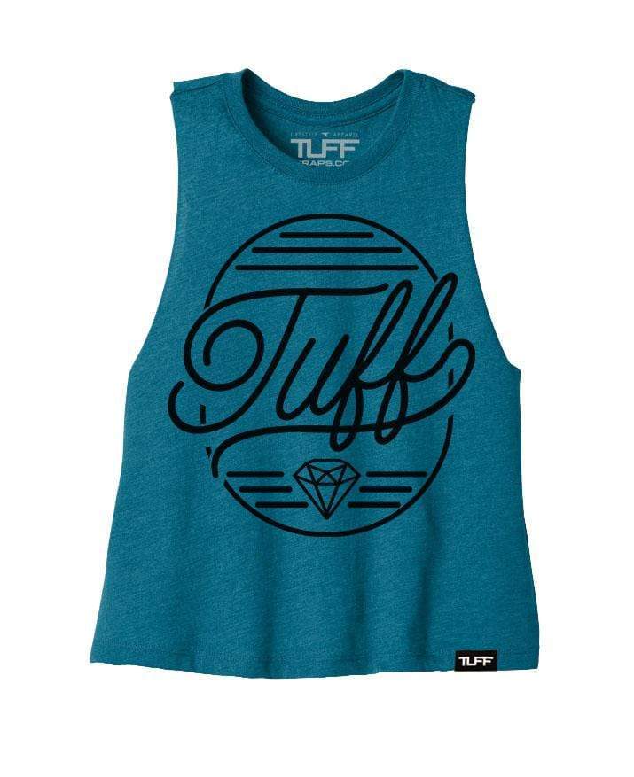TUFF Diamond Racerback Crop Top S / Blue TuffWraps.com