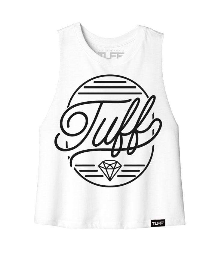 TUFF Diamond Racerback Crop Top S / White TuffWraps.com