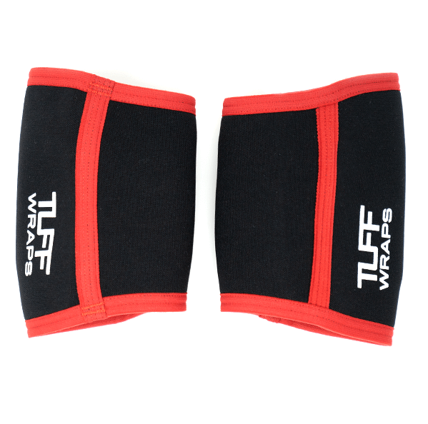 TUFF Elbow Sleeves 5mm Black/Red (pair) TuffWraps.com