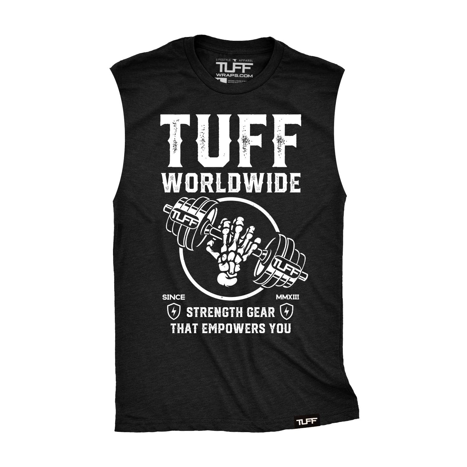 TUFF Empower Raw Edge Muscle Tank S / Black TuffWraps.com