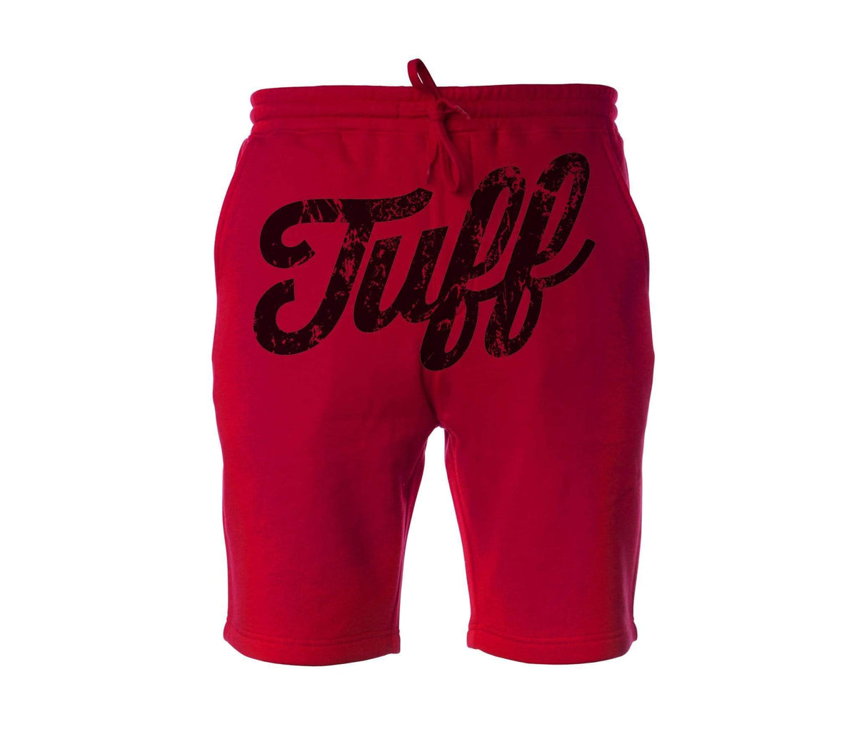 TUFF Front Script Tapered Fleece Shorts XS / Red TuffWraps.com