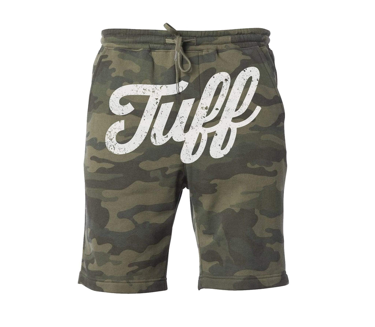 TUFF Front Script Tapered Fleece Shorts XS / Woodland Camo TuffWraps.com