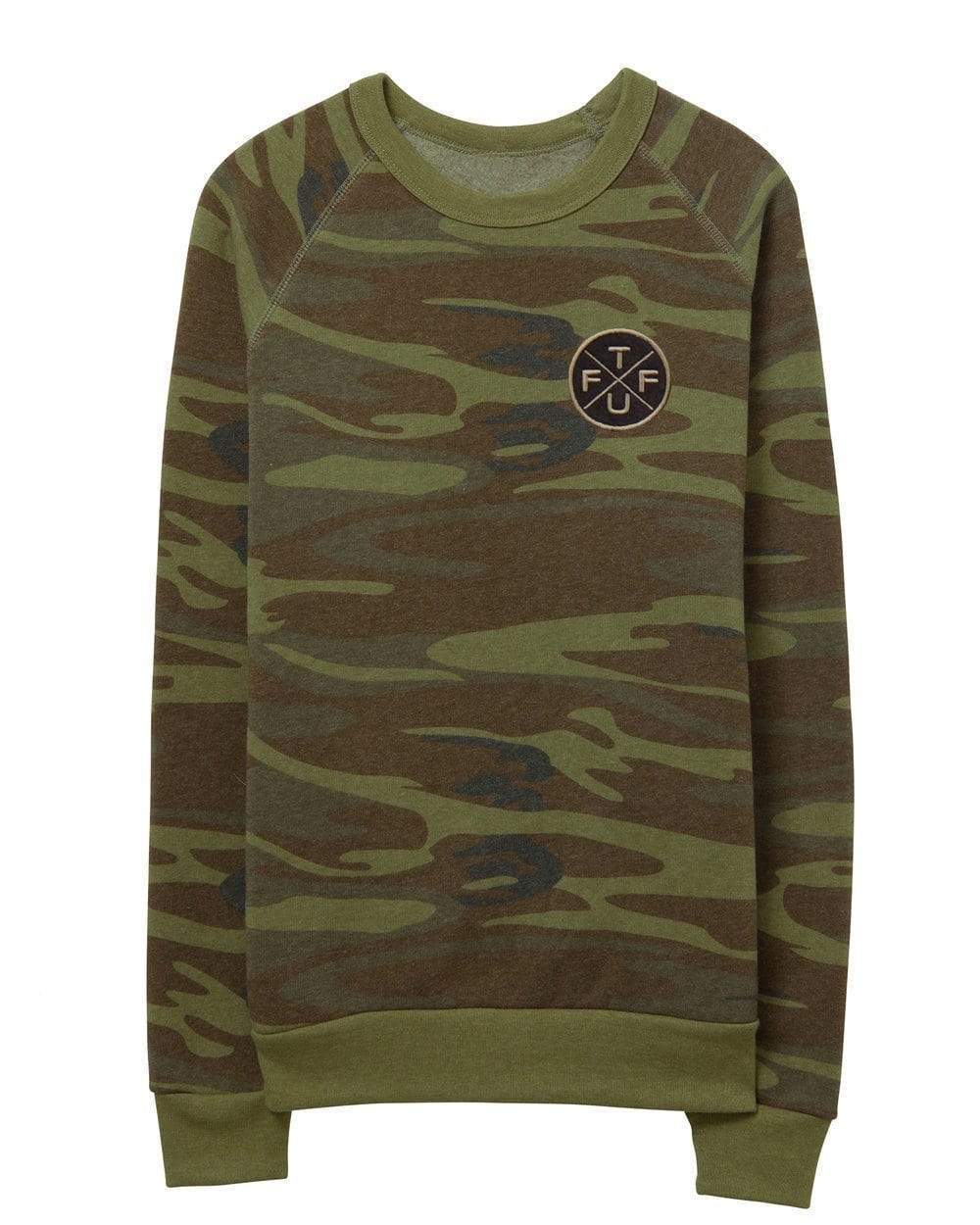TUFF Insignia Crew Fleece Sweatshirt - Camo XS TUFF
