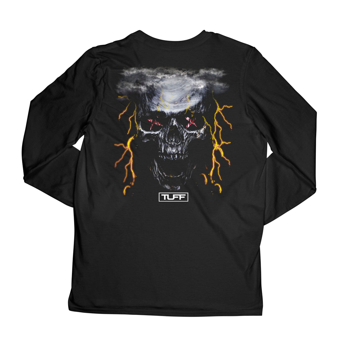 TUFF Lightning Skull Long Sleeve Tee S / Black TuffWraps.com