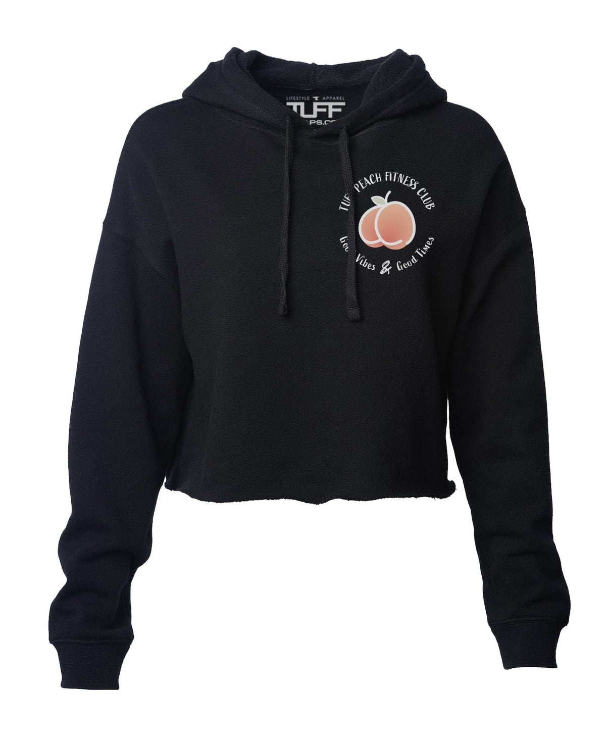 TUFF Peach Fitness Club Hooded Cropped Fleece TuffWraps.com