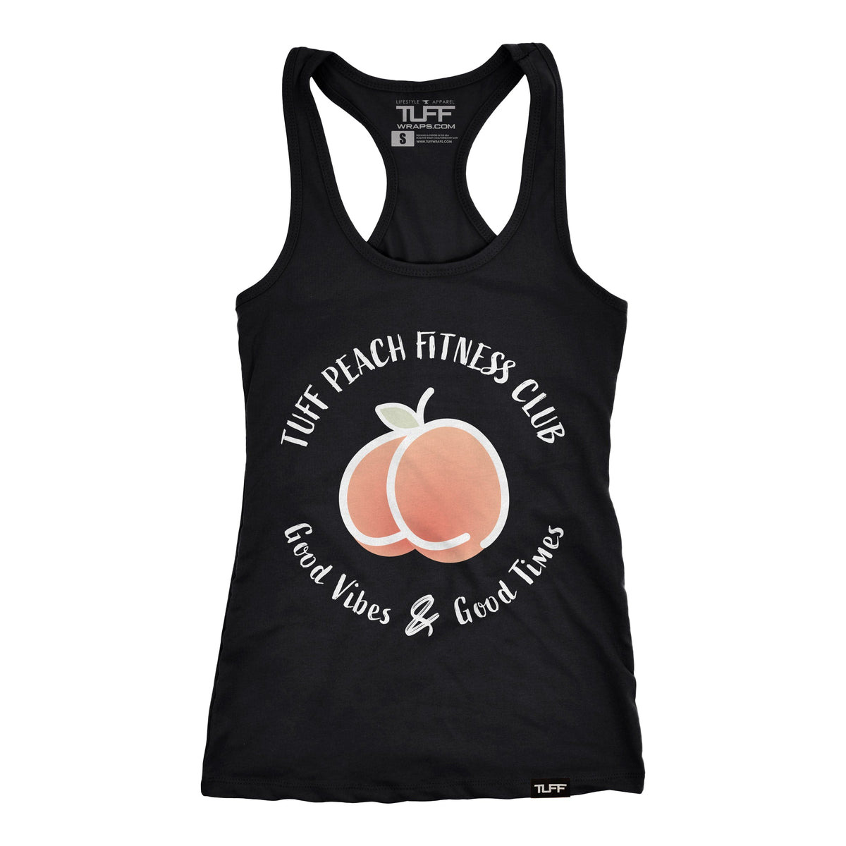 TUFF Peach Fitness Club Racerback Tank XS / Black TuffWraps.com