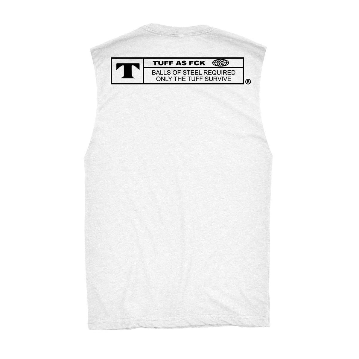 TUFF Rated Raw Edge Muscle Tank S / White TuffWraps.com