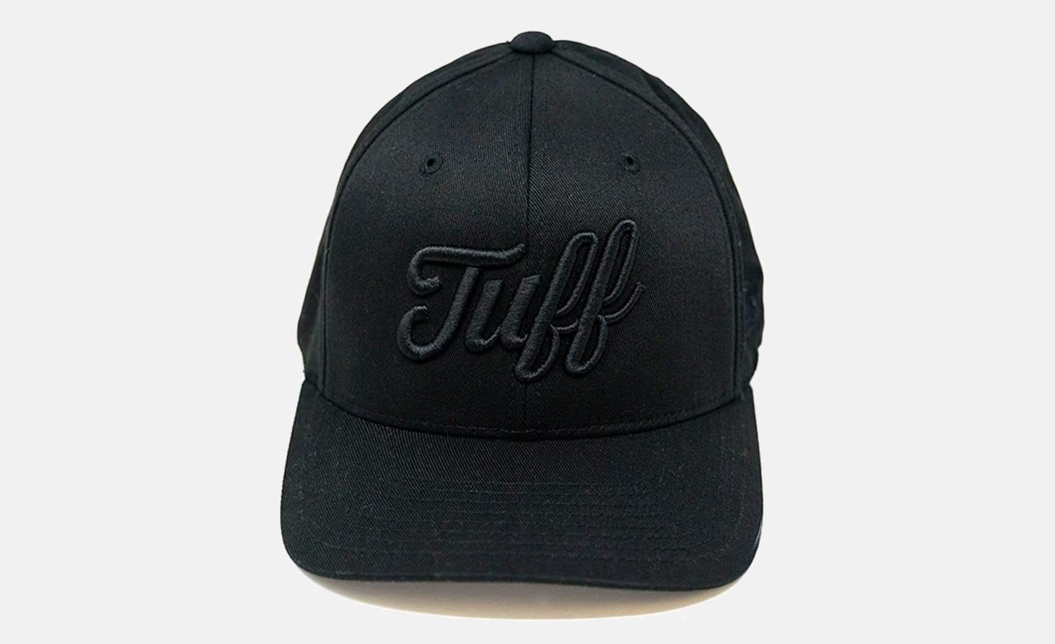 TUFF Script All Black Flexfit Hat S/M (6 3/4"-7 1/4") / Black TuffWraps.com