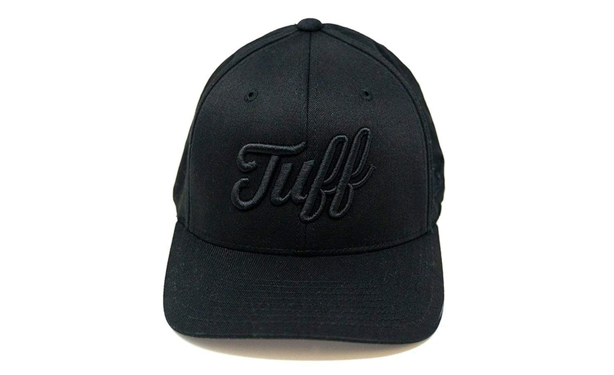 TUFF Script All Black Flexfit Hat TuffWraps.com