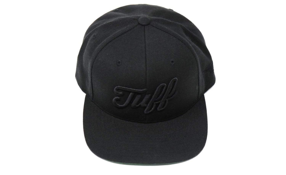 TUFF Script All Black Snapback Hat TuffWraps.com
