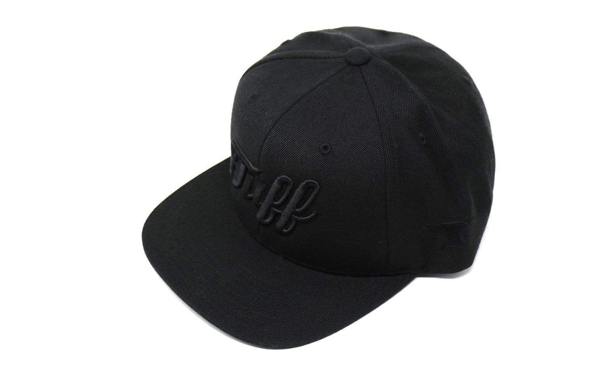 TUFF Script All Black Snapback Hat TuffWraps.com