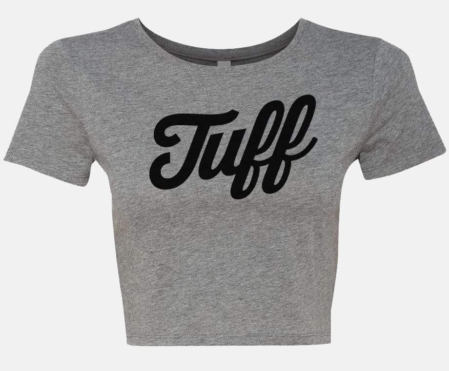 TUFF Script Crop Top Heather Gray / XS/S TuffWraps.com