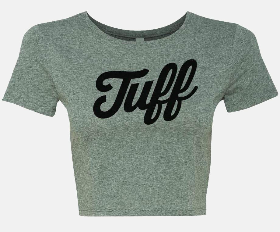 TUFF Script Crop Top Military Green / XS/S TuffWraps.com