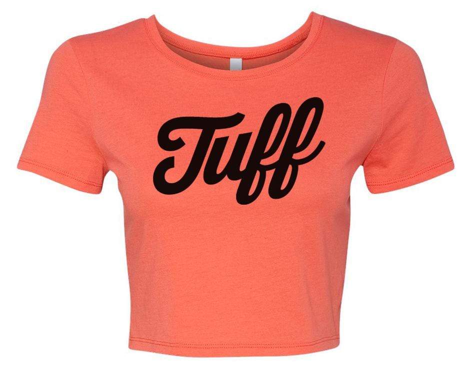 TUFF Script Crop Top XS/S / Coral TuffWraps.com