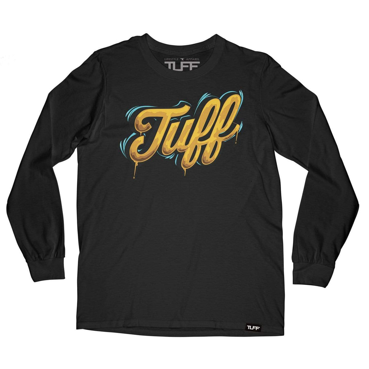 TUFF Script Drip Long Sleeve Tee S / Black v2 TuffWraps.com