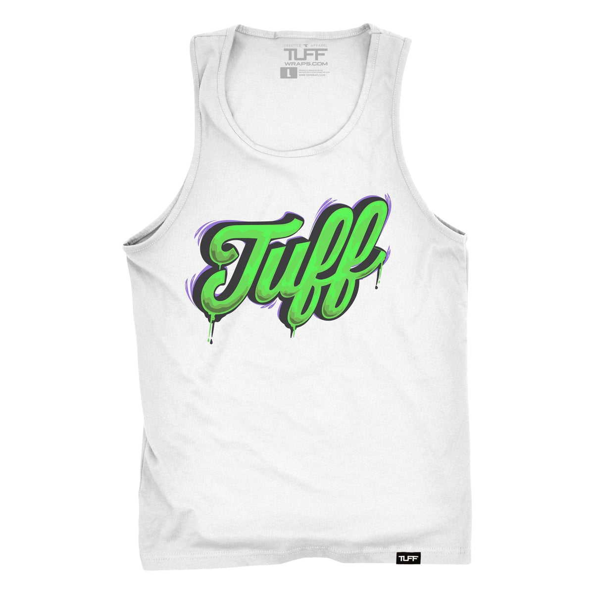 TUFF Script Drip Tank S / White v1 TuffWraps.com